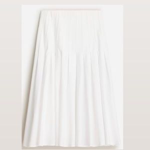 J Crew White Pleated Skirt size 4 NWT